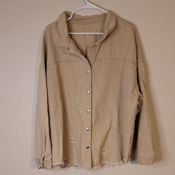 Tan Button-Up Jacket size 2XL - Picture 1 of 5